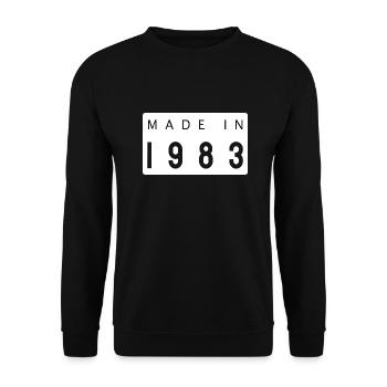 Made in 1983 Year of Birth Gift - Unisex Sweatshirt - black - Front - Alina (178cm) & Michal (187cm)
