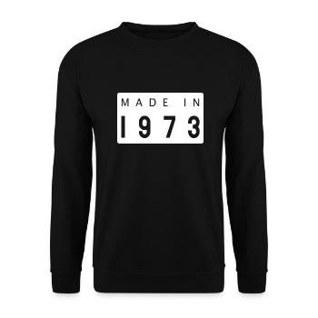Fait en 1973 année de cadeau de naissance - Sweat-shirt Unisexe - noir - Devant - Alina (178cm) & Michal (187cm)