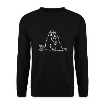 Sceau mère-enfant - Sweat-shirt Unisexe - noir - Devant - Alina (178cm) & Michal (187cm)