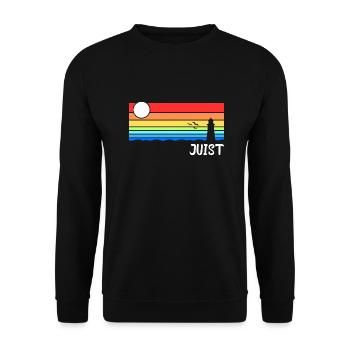 Juist Nordsee Ostfriesische Insel Geschenk - Unisex Pullover - Schwarz - Vorne - Alina (178cm) & Michal (187cm)