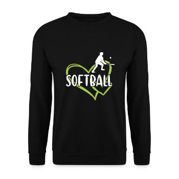 Sport Heart Softball - Unisex Pullover - Schwarz - Vorne - Alina (178cm) & Michal (187cm)