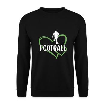 Sport Heart Football - Unisex Sweatshirt - black - Front - Alina (178cm) & Michal (187cm)