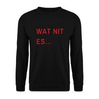 wat nit es1 - Unisex Pullover - Schwarz - Vorne - Alina (178cm) & Michal (187cm)