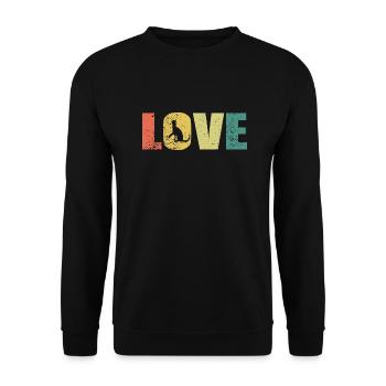 Cat Retro Cats Cat Lover Vintage - Unisex Sweatshirt - black - Front - Alina (178cm) & Michal (187cm)