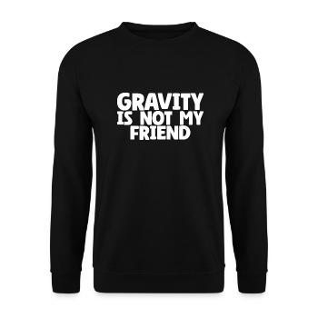 Gravity Injury Broken Bone Fail Post Surgery Gag - Unisex Pullover - Schwarz - Vorne - Alina (178cm) & Michal (187cm)
