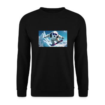Ours polaire volant - Sweat-shirt Unisexe - noir - Devant - Alina (178cm) & Michal (187cm)