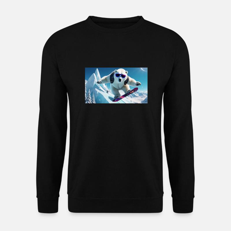 fliegender Eisbär - Unisex Pullover - Schwarz
