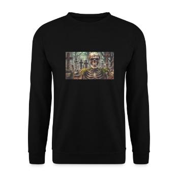 squelette maléfique à un cimetière monstre horreur sombre sc - Sweat-shirt Unisexe - noir - Devant - Alina (178cm) & Michal (187cm)
