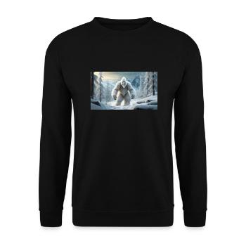Sasquatch Bigfoot in den Bergen Schneemonster - Unisex Pullover - Schwarz - Vorne - Alina (178cm) & Michal (187cm)