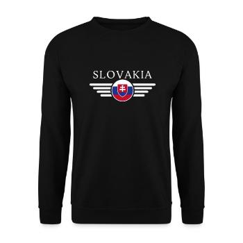 Slovakia T-Shirt: Castles, Nature, Tradition - Unisex Sweatshirt - black - Front - Alina (178cm) & Michal (187cm)