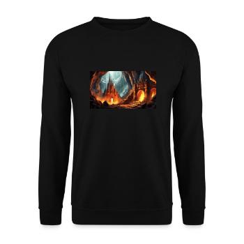wunderschöne mythische Orte – Avalon - Unisex Pullover - Schwarz - Vorne - Alina (178cm) & Michal (187cm)