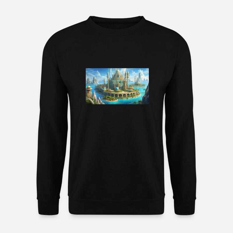 wunderschöne mythische Orte – Atlantis vor dem Untergang - Unisex Pullover - Schwarz