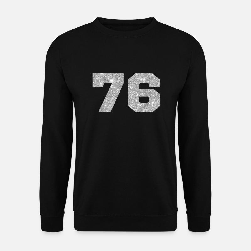 76 Silver Glitter - 76th Anniversary - Unisex Sweatshirt - black
