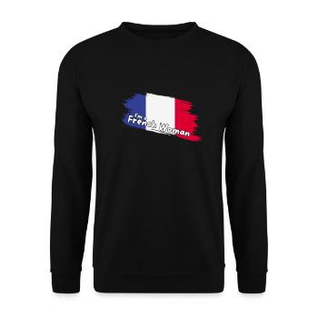 Je suis une femme française, drapeau français - Sweat-shirt Unisexe - noir - Devant - Alina (178cm) & Michal (187cm)