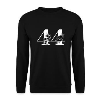 Number 44 Black Floral - 44th Floral Birthday - Unisex Sweatshirt - black - Front - Alina (178cm) & Michal (187cm)