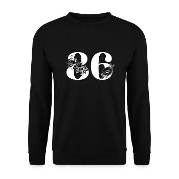 Number 86 Black Floral - 86th Floral Birthday - Unisex Sweatshirt - black - Front - Alina (178cm) & Michal (187cm)