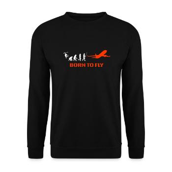 Évolution du pilote d’avion - Sweat-shirt Unisexe - noir - Devant - Alina (178cm) & Michal (187cm)