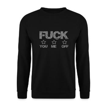 Fuck you me off - Unisex Pullover - Schwarz - Vorne - Alina (178cm) & Michal (187cm)