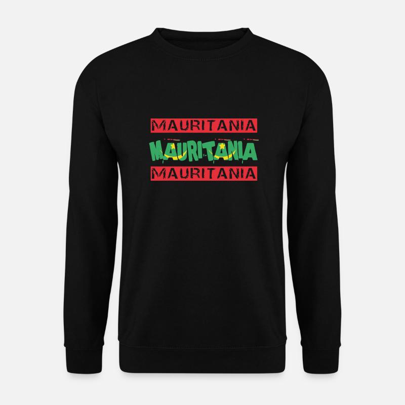 Mauritania Text Flag - Unisex Sweatshirt - black