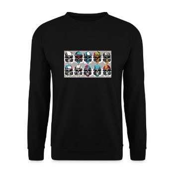 urban street Skull #2 - Unisex Pullover - Schwarz - Vorne - Alina (178cm) & Michal (187cm)