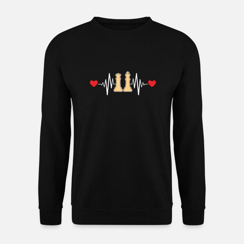 Schach-Herzschlag - Unisex Pullover - Schwarz