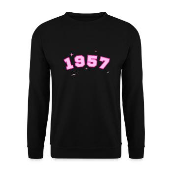 1957 rose étoile - Sweat-shirt Unisexe - noir - Devant - Alina (178cm) & Michal (187cm)