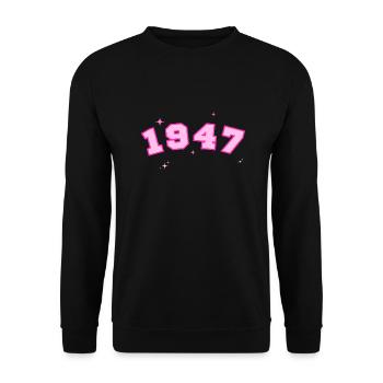 1947 rose étoile - Sweat-shirt Unisexe - noir - Devant - Alina (178cm) & Michal (187cm)