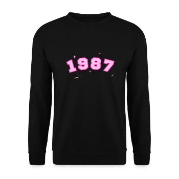 1987 rose étoile - Sweat-shirt Unisexe - noir - Devant - Alina (178cm) & Michal (187cm)