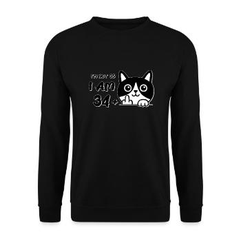 Je n’ai pas 35 ans, j’en ai 34 plus 1 majeur Cat Flip - Sweat-shirt Unisexe - noir - Devant - Alina (178cm) & Michal (187cm)