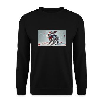 Weihnachtshase - Unisex Pullover - Schwarz - Vorne - Alina (178cm) & Michal (187cm)