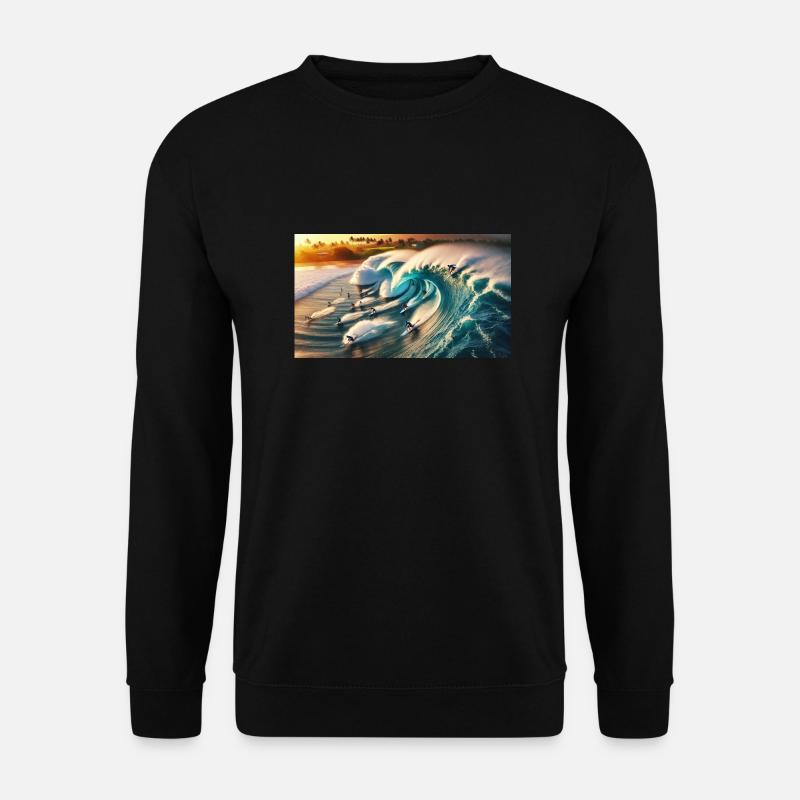 Pipelining surfers - Unisex Sweatshirt - black