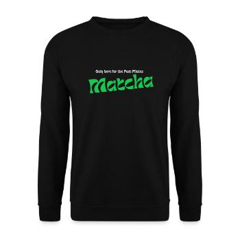 Post Pilates Matcha Green - Unisex Pullover - Schwarz - Vorne - Alina (178cm) & Michal (187cm)