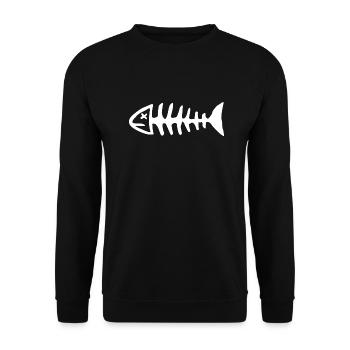 Fischskelett 2 - Unisex Pullover - Schwarz - Vorne - Alina (178cm) & Michal (187cm)