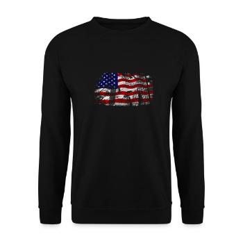 usa - Unisex Sweatshirt - black - Front - Alina (178cm) & Michal (187cm)