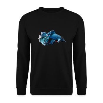 Siamesischer Kampffisch - Siam Betta - Unisex Pullover - Schwarz - Vorne - Alina (178cm) & Michal (187cm)