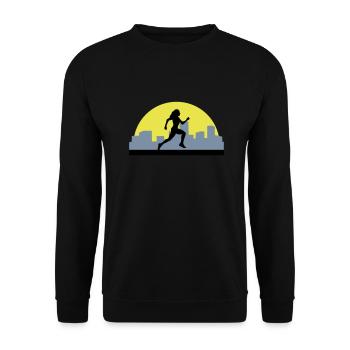 coureuse, courir, running, run - Sweat-shirt Unisexe - noir - Devant - Alina (178cm) & Michal (187cm)