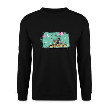 Schnelle Frau - Unisex Pullover - Schwarz - Vorne - Alina (178cm) & Michal (187cm)