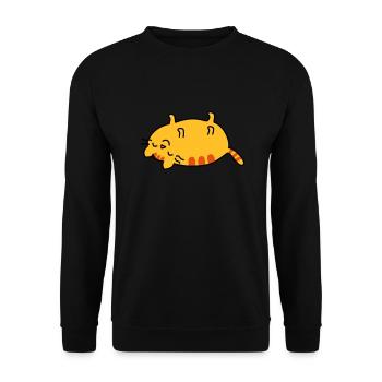 lazy cat - Unisex Pullover - Schwarz - Vorne - Alina (178cm) & Michal (187cm)