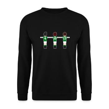 Tischfußball Grün Weiß - Unisex Pullover - Schwarz - Vorne - Alina (178cm) & Michal (187cm)
