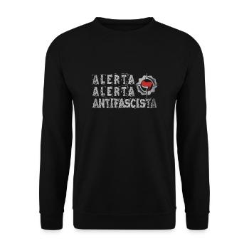 ANTIFASCISTA ANTIFASCIST ACTION - Unisex Sweatshirt - black - Front - Alina (178cm) & Michal (187cm)