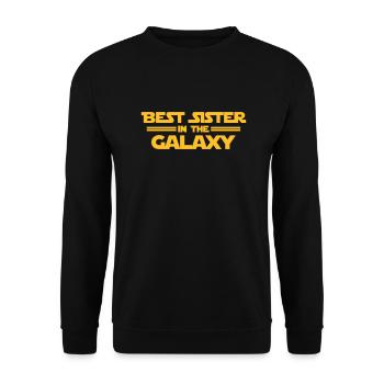 Best Sister in the Galaxy - Unisex Pullover - Schwarz - Vorne - Alina (178cm) & Michal (187cm)