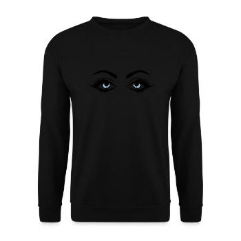 eyes design - Unisex Pullover - Schwarz - Vorne - Alina (178cm) & Michal (187cm)