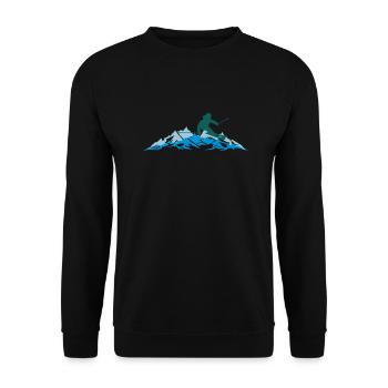 Winter - Skifahrer Berge Sport 2018 - Unisex Pullover - Schwarz - Vorne - Alina (178cm) & Michal (187cm)