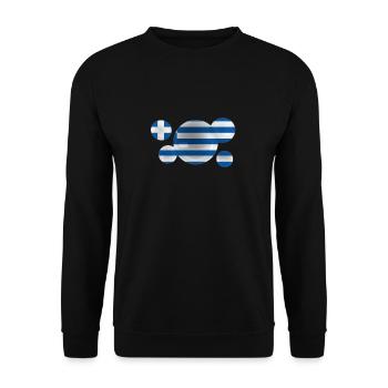 Greece flag on bubbles - Unisex Sweatshirt - black - Front - Alina (178cm) & Michal (187cm)