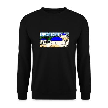 greece Greece Santorini - Unisex Sweatshirt - black - Front - Alina (178cm) & Michal (187cm)