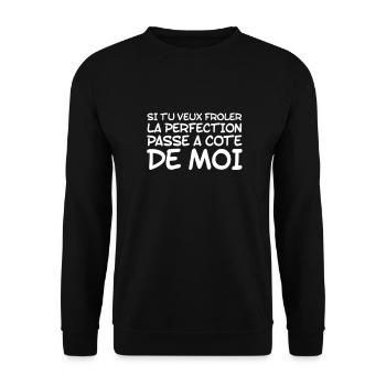 Perfection humour - Sweat-shirt Unisexe - noir - Devant - Alina (178cm) & Michal (187cm)