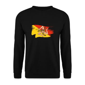 Sicile Drapeau Trinacria Sicilienne - Sweat-shirt Unisexe - noir - Devant - Alina (178cm) & Michal (187cm)
