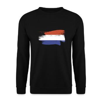 Niederlande Flagge Holland Niederländische Fahne - Unisex Pullover - Schwarz - Vorne - Alina (178cm) & Michal (187cm)