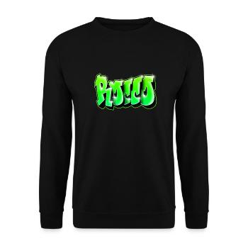 ROCCO GRAFFITI-DRUCK - Unisex Pullover - Schwarz - Vorne - Alina (178cm) & Michal (187cm)