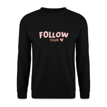 follow heart - Unisex Sweatshirt - black - Front - Alina (178cm) & Michal (187cm)